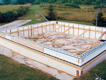 
The author chose insulated concrete forms (ICFs) for his foundation because they are easy to work with and offer good energy performance.
